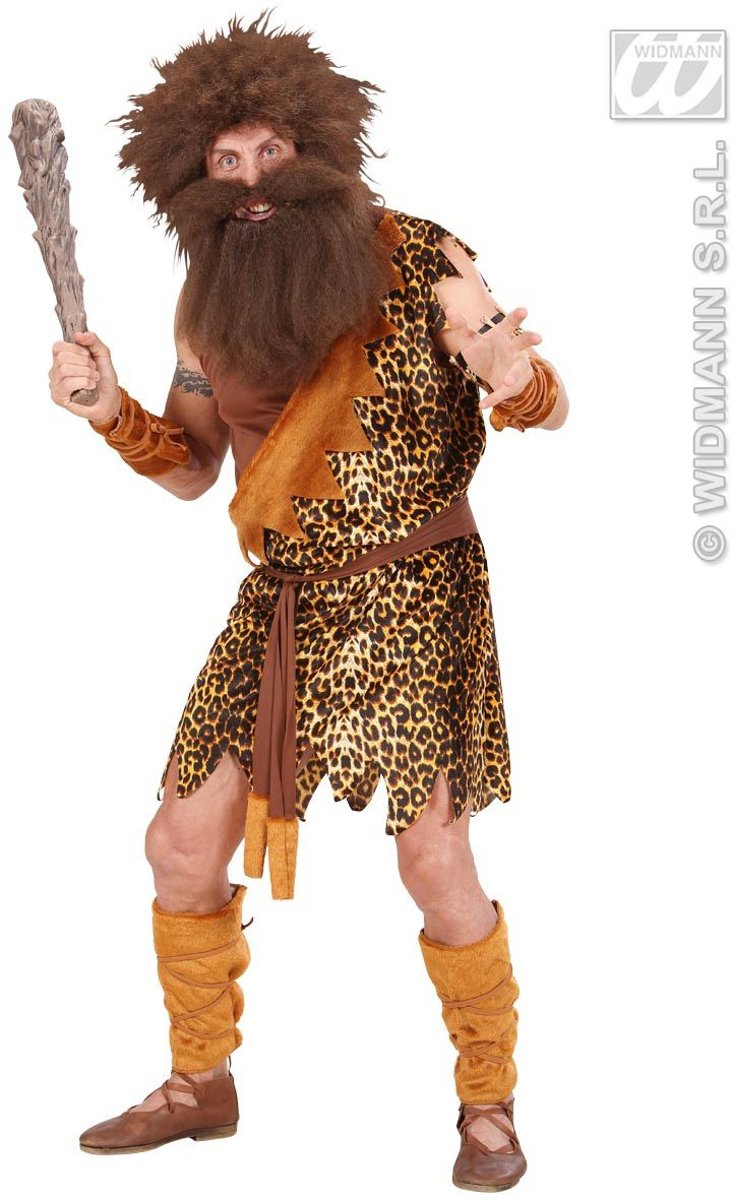 Holbewoner & Prehistorie Kostuum | Grotbewoner Captain Caveman Kostuum | Large | Carnaval kostuum | Verkleedkleding